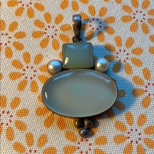 BOGO!! Vintage 925 green stone pendant